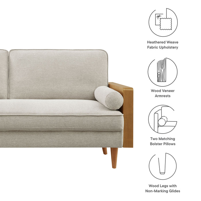 Kellan Heathered Fabric Upholstered Sofa by Modway