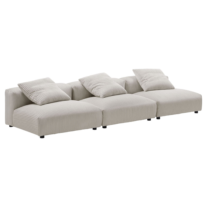 Solace 3-Piece Modular Corduroy Upholstered Sofa by Modway