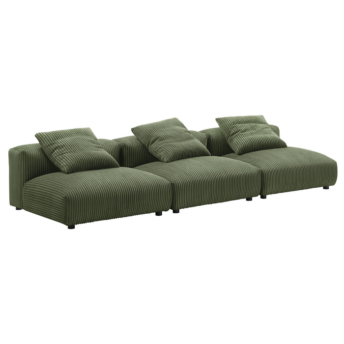 Solace 3-Piece Modular Corduroy Upholstered Sofa by Modway