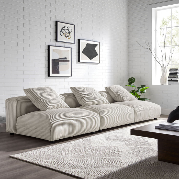 Solace 3-Piece Modular Corduroy Upholstered Sofa by Modway