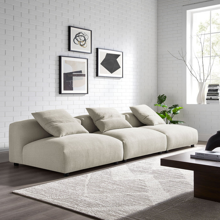 Solace 3-Piece Modular Upholstered Fabric Sofa by Modway