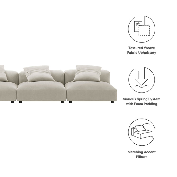 Solace 3-Piece Modular Upholstered Fabric Sofa by Modway