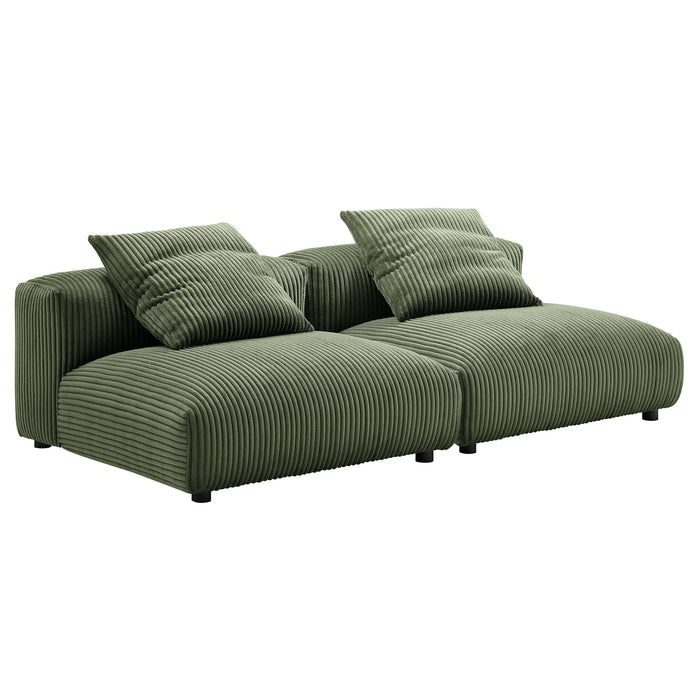 Solace 2-Piece Modular Corduroy Upholstered Sofa by Modway