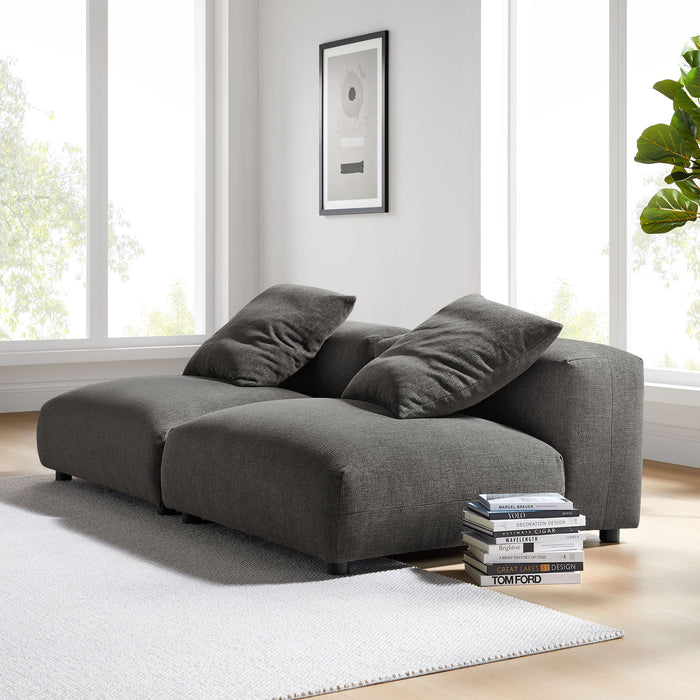 Solace 2-Piece Modular Upholstered Fabric Sofa by Modway