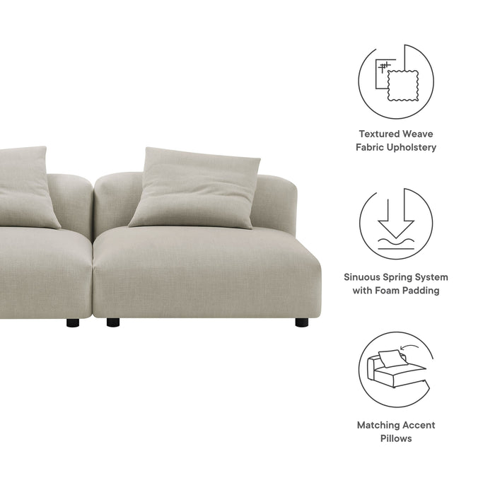 Solace 2-Piece Modular Upholstered Fabric Sofa by Modway