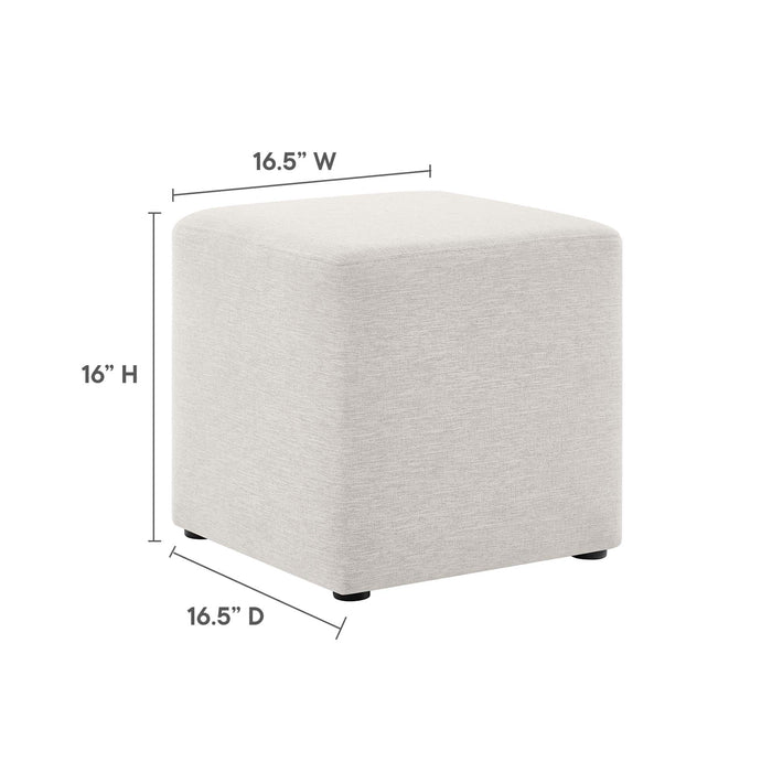 Callum 17" Square Woven Heathered Fabric Upholstered Ottoman by Modway