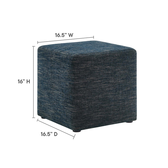 Callum 17" Square Woven Heathered Fabric Upholstered Ottoman by Modway