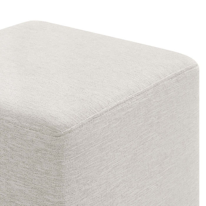 Callum 17" Square Woven Heathered Fabric Upholstered Ottoman by Modway