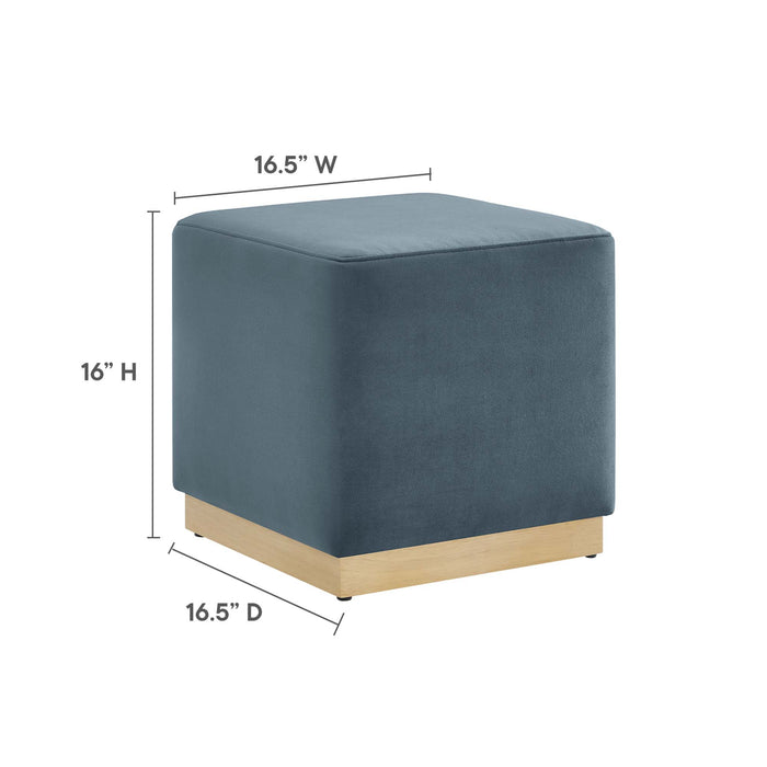 Tilden 17" Square Performance Velvet Upholstered Ottoman by Modway