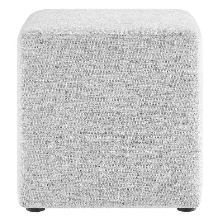 Callum 17" Square Woven Heathered Fabric Upholstered Ottoman by Modway