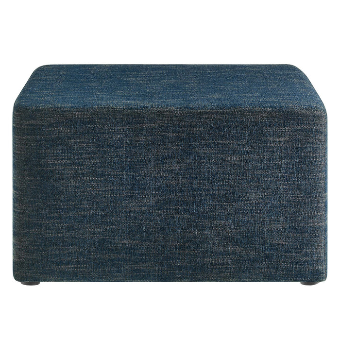 Callum Large 28" Square Woven Heathered Fabric Upholstered Ottoman by Modway