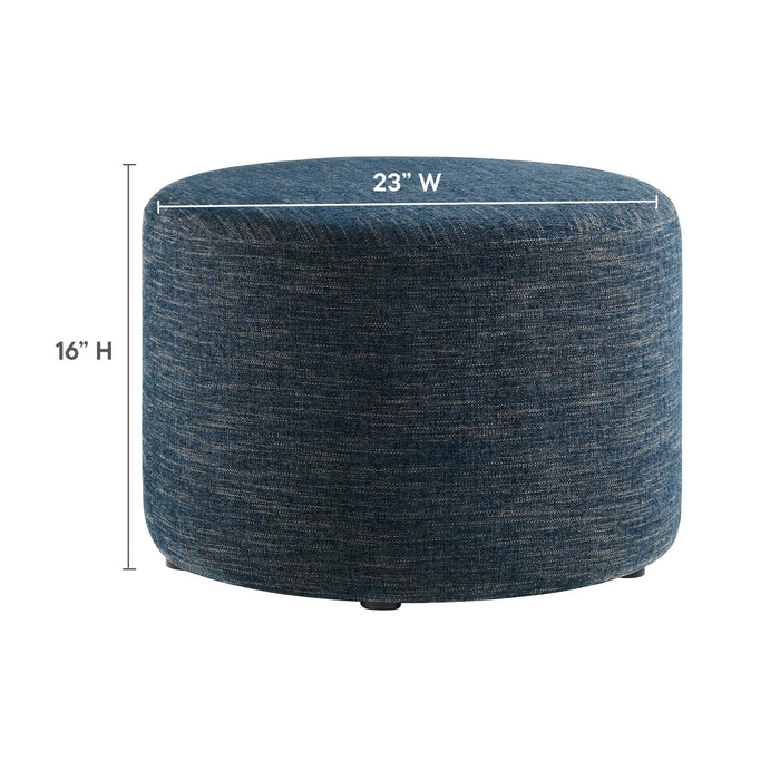 Callum Large 23" Round Woven Heathered Fabric Upholstered Ottoman by Modway