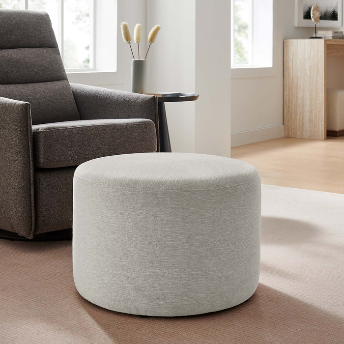 Callum Large 23" Round Woven Heathered Fabric Upholstered Ottoman by Modway