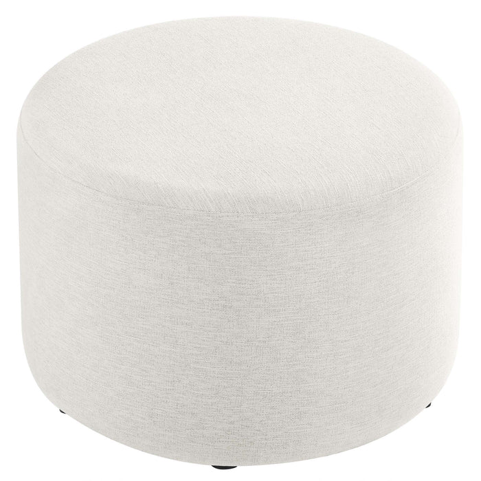 Callum Large 23" Round Woven Heathered Fabric Upholstered Ottoman by Modway