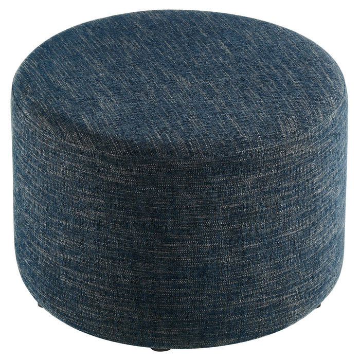 Callum Large 23" Round Woven Heathered Fabric Upholstered Ottoman by Modway