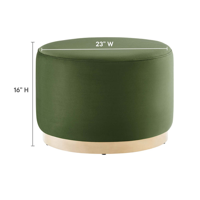 Tilden Large 23" Round Performance Velvet Upholstered Ottoman by Modway