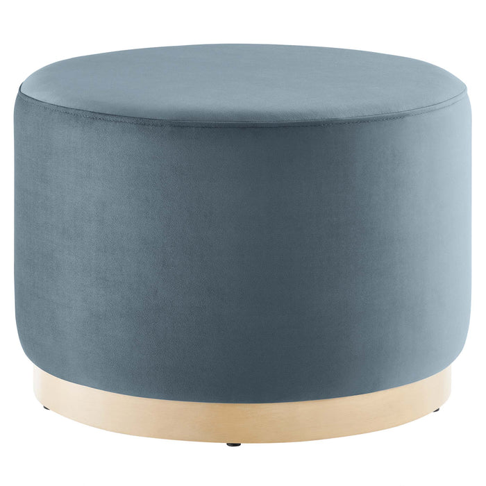 Tilden Large 23" Round Performance Velvet Upholstered Ottoman by Modway