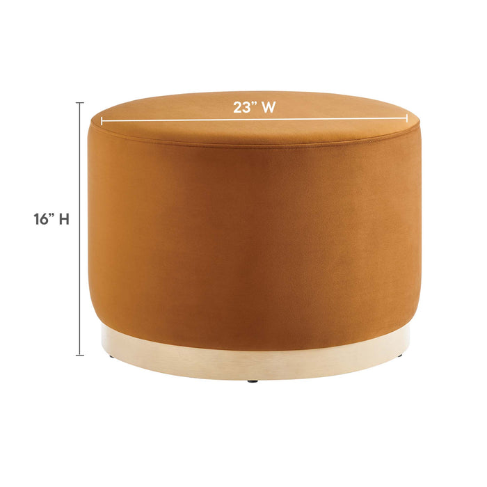 Tilden Large 23" Round Performance Velvet Upholstered Ottoman by Modway