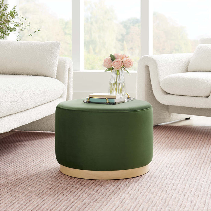 Tilden Large 23" Round Performance Velvet Upholstered Ottoman by Modway