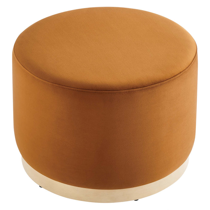 Tilden Large 23" Round Performance Velvet Upholstered Ottoman by Modway