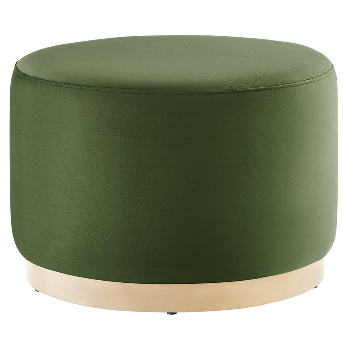 Tilden Large 23" Round Performance Velvet Upholstered Ottoman by Modway