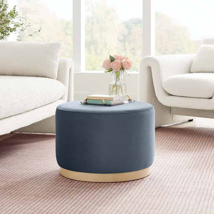 Tilden Large 23" Round Performance Velvet Upholstered Ottoman by Modway