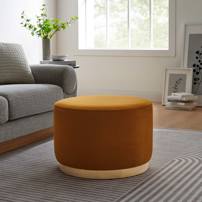 Tilden Large 23" Round Performance Velvet Upholstered Ottoman by Modway