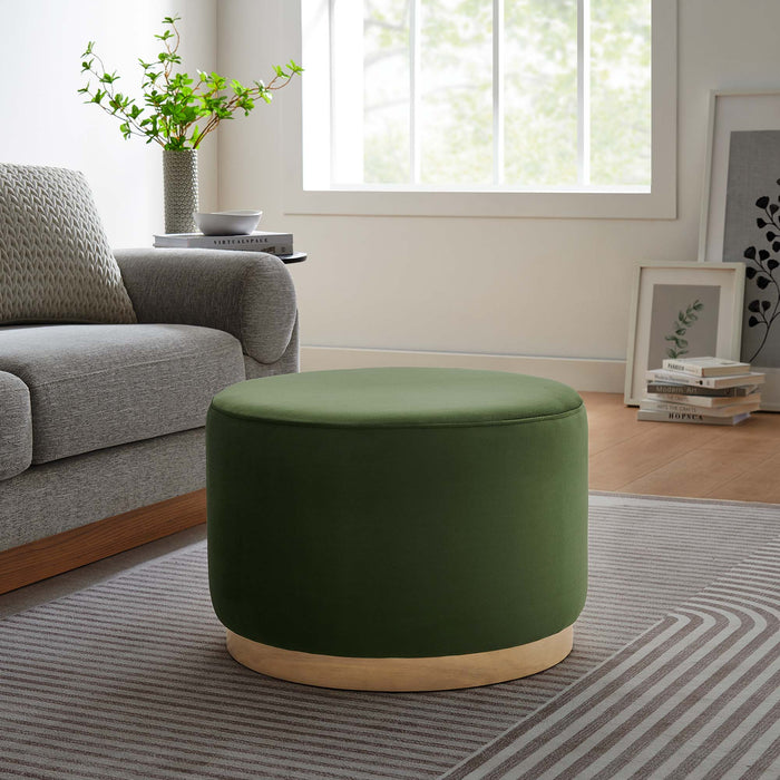 Tilden Large 23" Round Performance Velvet Upholstered Ottoman by Modway