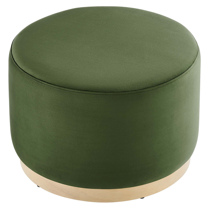 Tilden Large 23" Round Performance Velvet Upholstered Ottoman by Modway