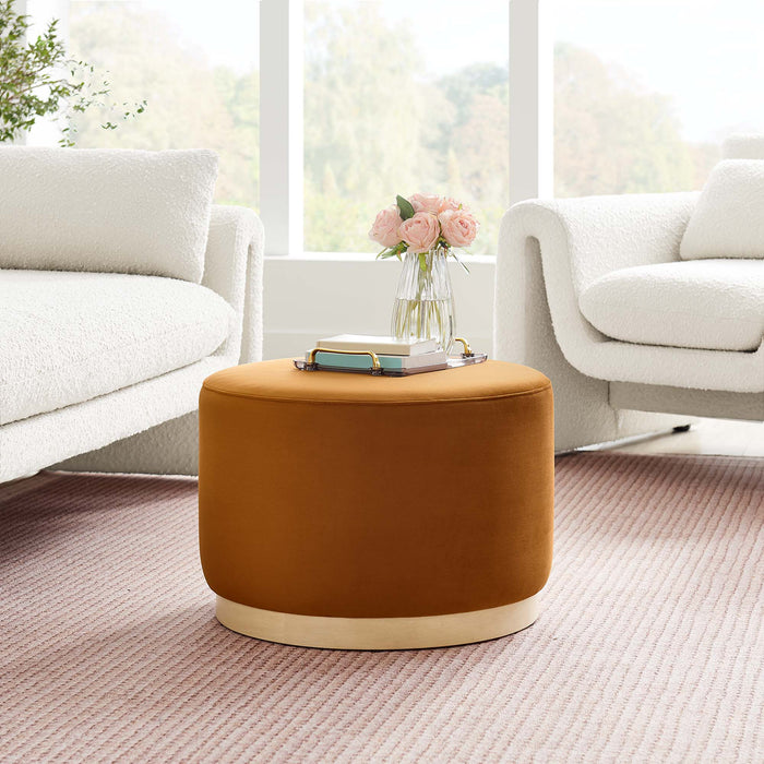 Tilden Large 23" Round Performance Velvet Upholstered Ottoman by Modway