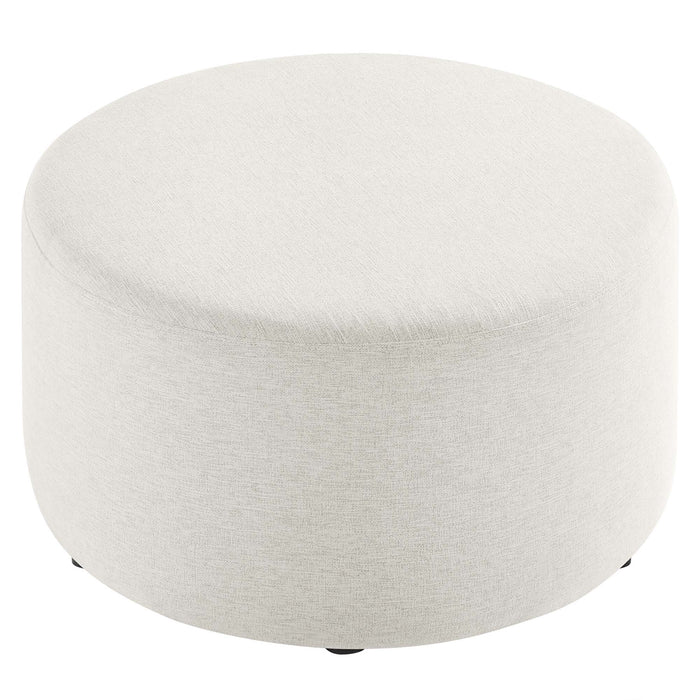 Callum Large 29" Round Woven Heathered Fabric Upholstered Ottoman by Modway