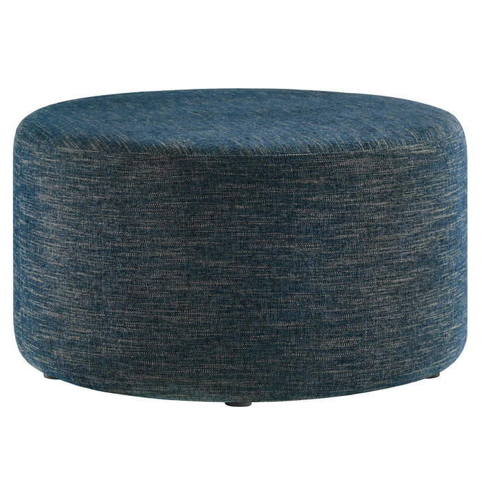 Callum Large 29" Round Woven Heathered Fabric Upholstered Ottoman by Modway