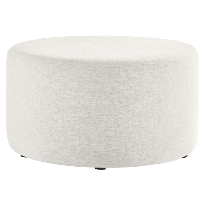 Callum Large 29" Round Woven Heathered Fabric Upholstered Ottoman by Modway