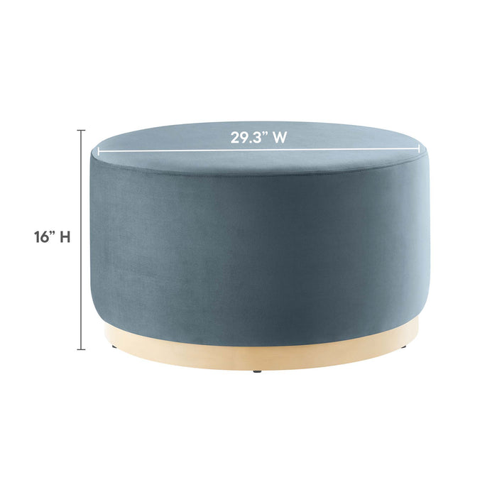 Tilden Large 29" Round Performance Velvet Upholstered Ottoman by Modway