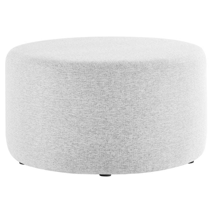 Callum Large 29" Round Woven Heathered Fabric Upholstered Ottoman by Modway