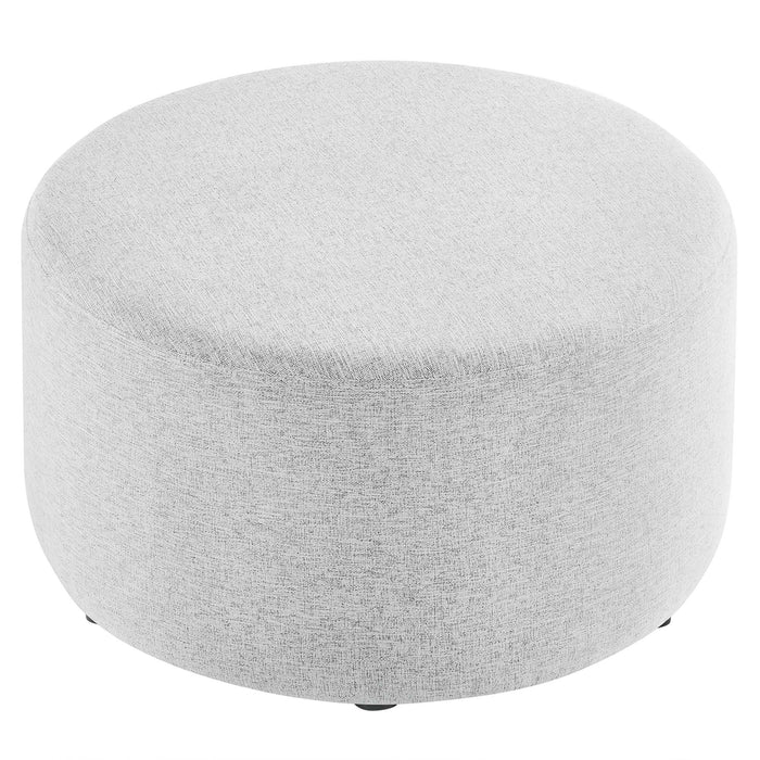 Callum Large 29" Round Woven Heathered Fabric Upholstered Ottoman by Modway