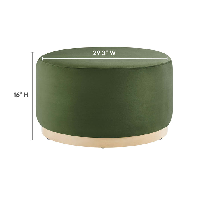 Tilden Large 29" Round Performance Velvet Upholstered Ottoman by Modway