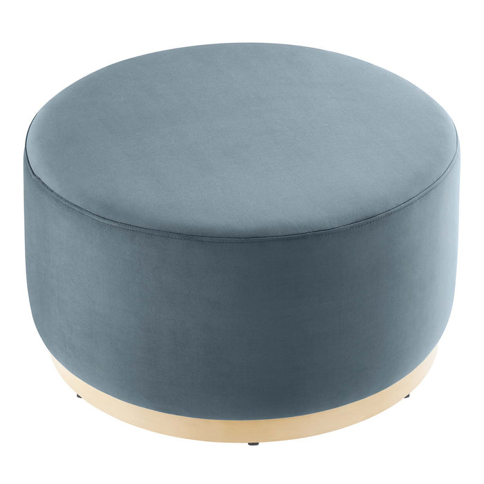 Tilden Large 29" Round Performance Velvet Upholstered Ottoman by Modway