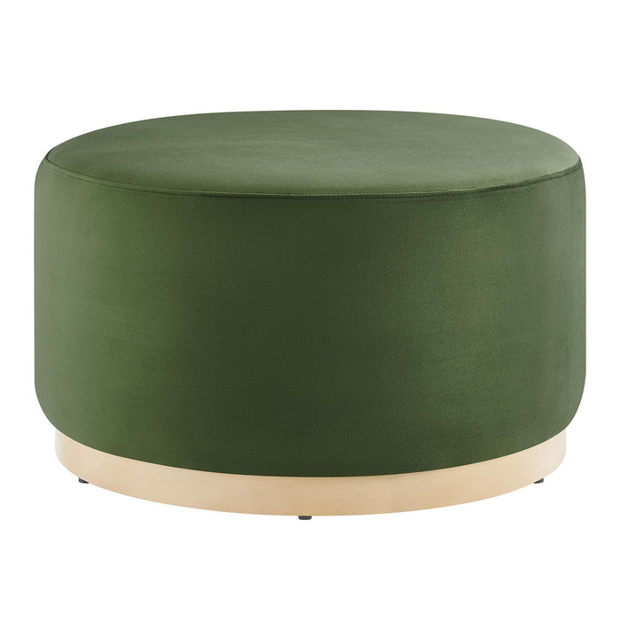 Tilden Large 29" Round Performance Velvet Upholstered Ottoman by Modway