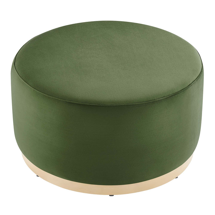 Tilden Large 29" Round Performance Velvet Upholstered Ottoman by Modway