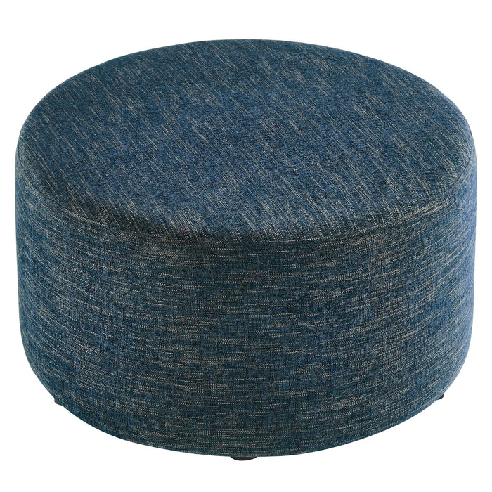 Callum Large 29" Round Woven Heathered Fabric Upholstered Ottoman by Modway