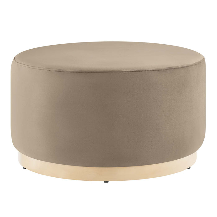 Tilden Large 29" Round Performance Velvet Upholstered Ottoman by Modway