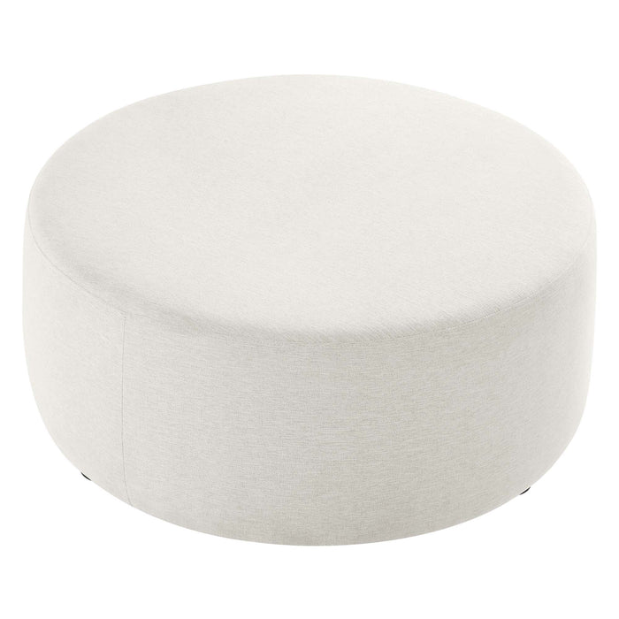 Callum Large 38" Round Woven Heathered Fabric Upholstered Ottoman by Modway