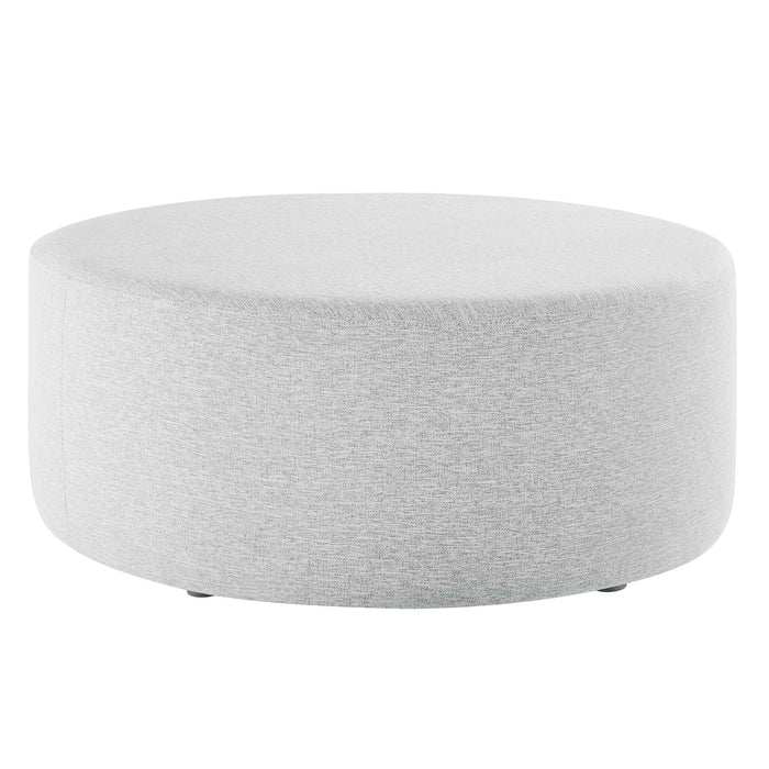 Callum Large 38" Round Woven Heathered Fabric Upholstered Ottoman by Modway