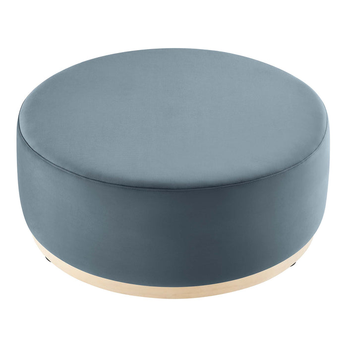 Tilden Large 38" Round Performance Velvet Upholstered Ottoman by Modway