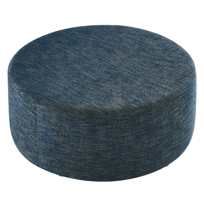 Callum Large 38" Round Woven Heathered Fabric Upholstered Ottoman by Modway