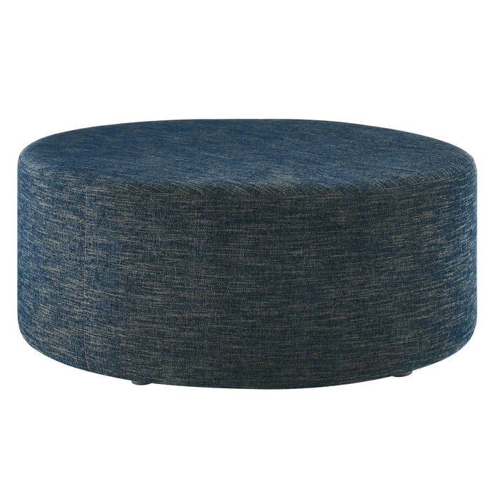 Callum Large 38" Round Woven Heathered Fabric Upholstered Ottoman by Modway