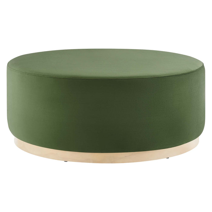 Tilden Large 38" Round Performance Velvet Upholstered Ottoman by Modway