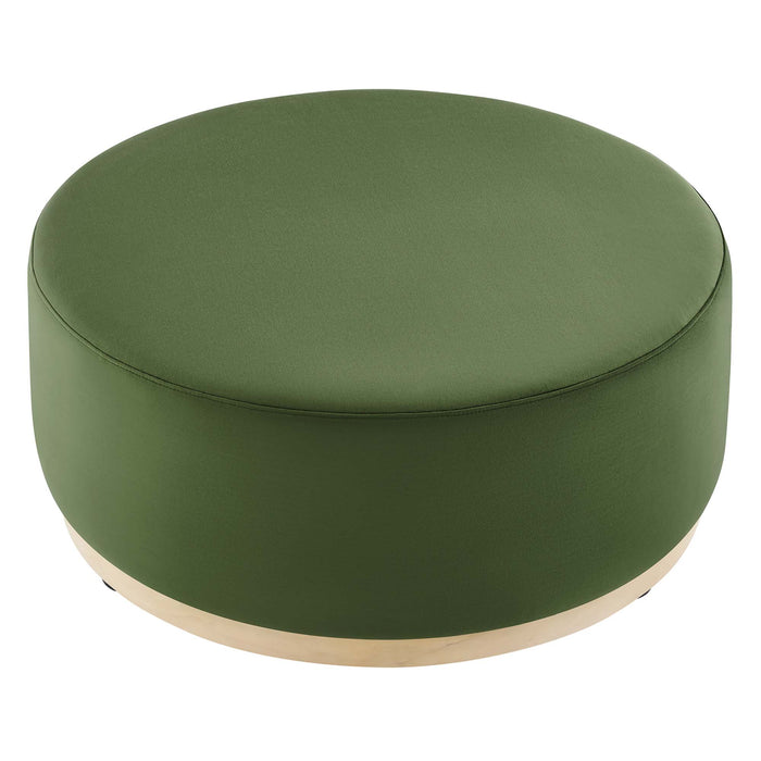 Tilden Large 38" Round Performance Velvet Upholstered Ottoman by Modway