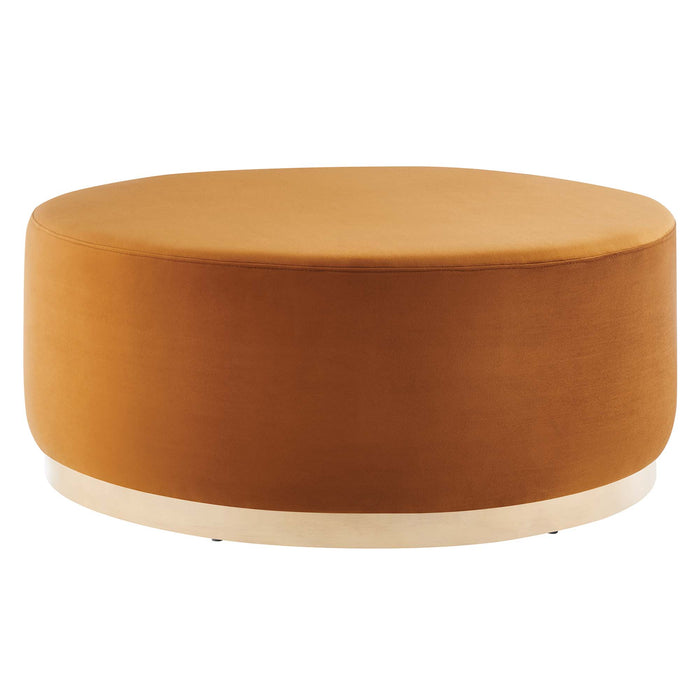 Tilden Large 38" Round Performance Velvet Upholstered Ottoman by Modway